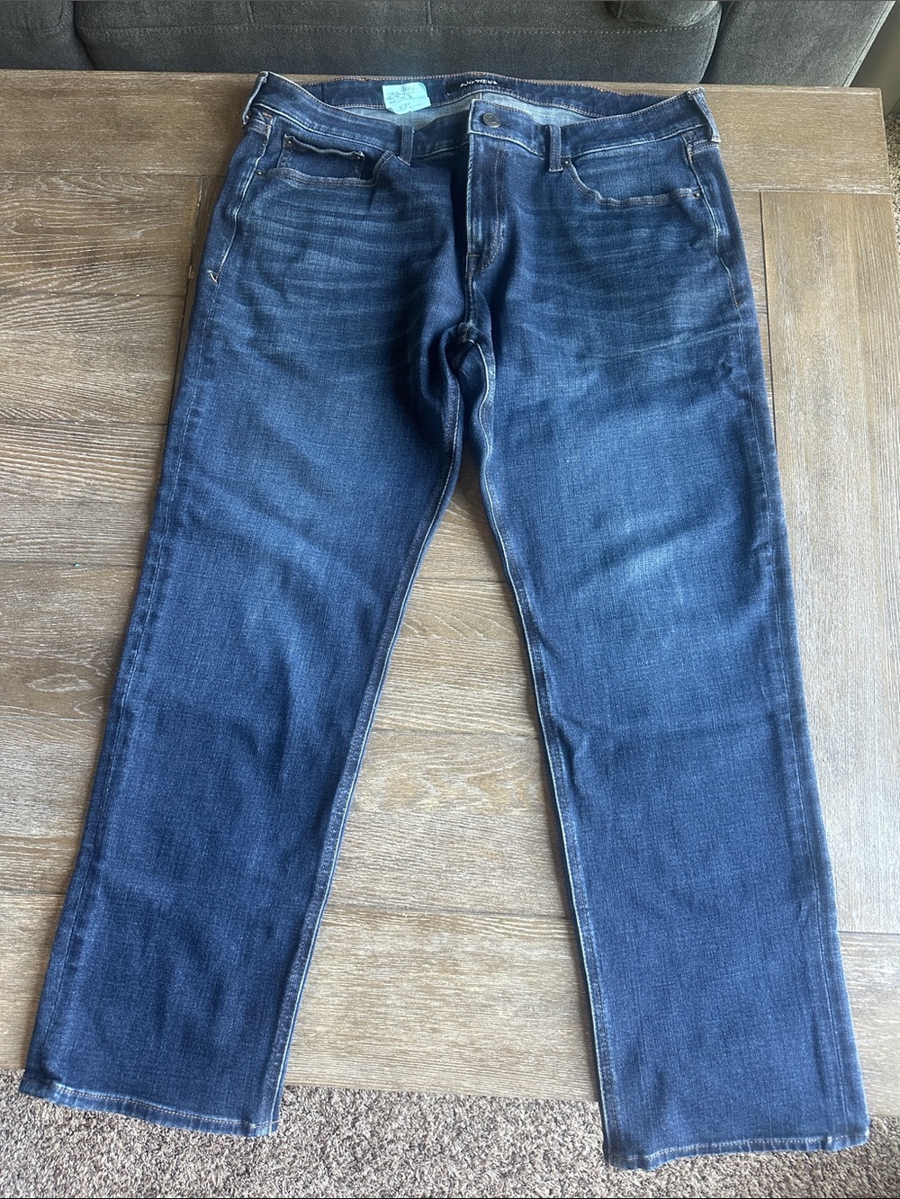 Express Men's Straight-Leg Jeans in Dark Blue Wash